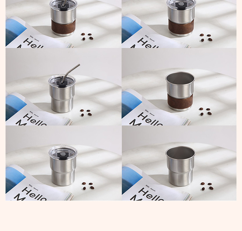 Single-layer rolled edge 304 stainless steel water cup, office coffee cup, foldable beer mug, outdoor camping portable cup pic 18