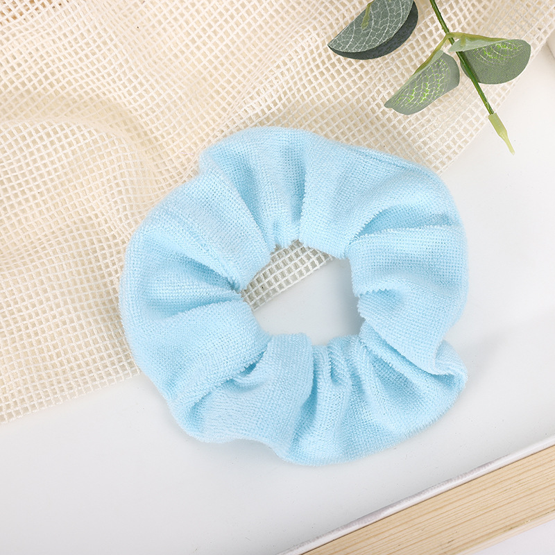 New European and American towel fabric hair band, water-absorbing plush pig large intestine hair rope, face washing head band, sports hair accessory, printed headwear pic 10