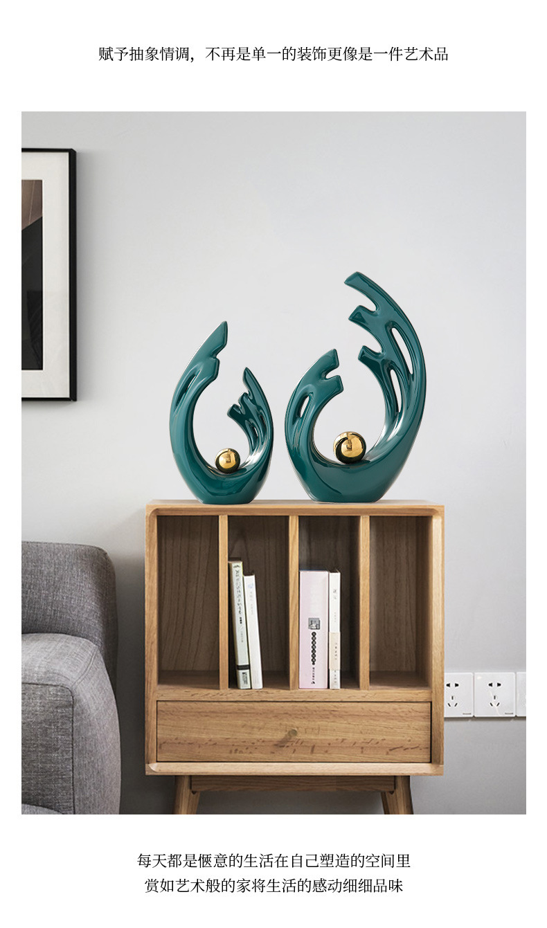 Modern, simple and fashionable design ornaments, creative and light luxury living room TV cabinet, shoe cabinet, entrance hall and antique display stand decoration and arrangement pic 8