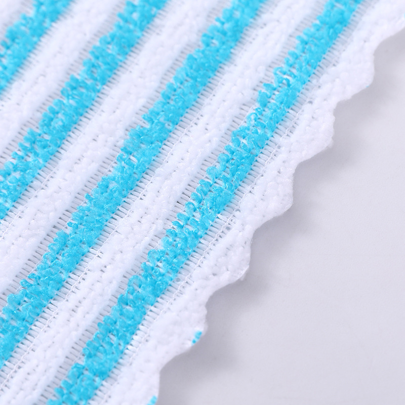 [LOVELY HOME] [tenedor jia] toalla de limpieza de poliéster puro tira de color estampado paño cuadrado absorbente no se cae el pelo paño de cocina al por mayor paño de microfibra pequeña toalla cuadrada absorbente pic 6