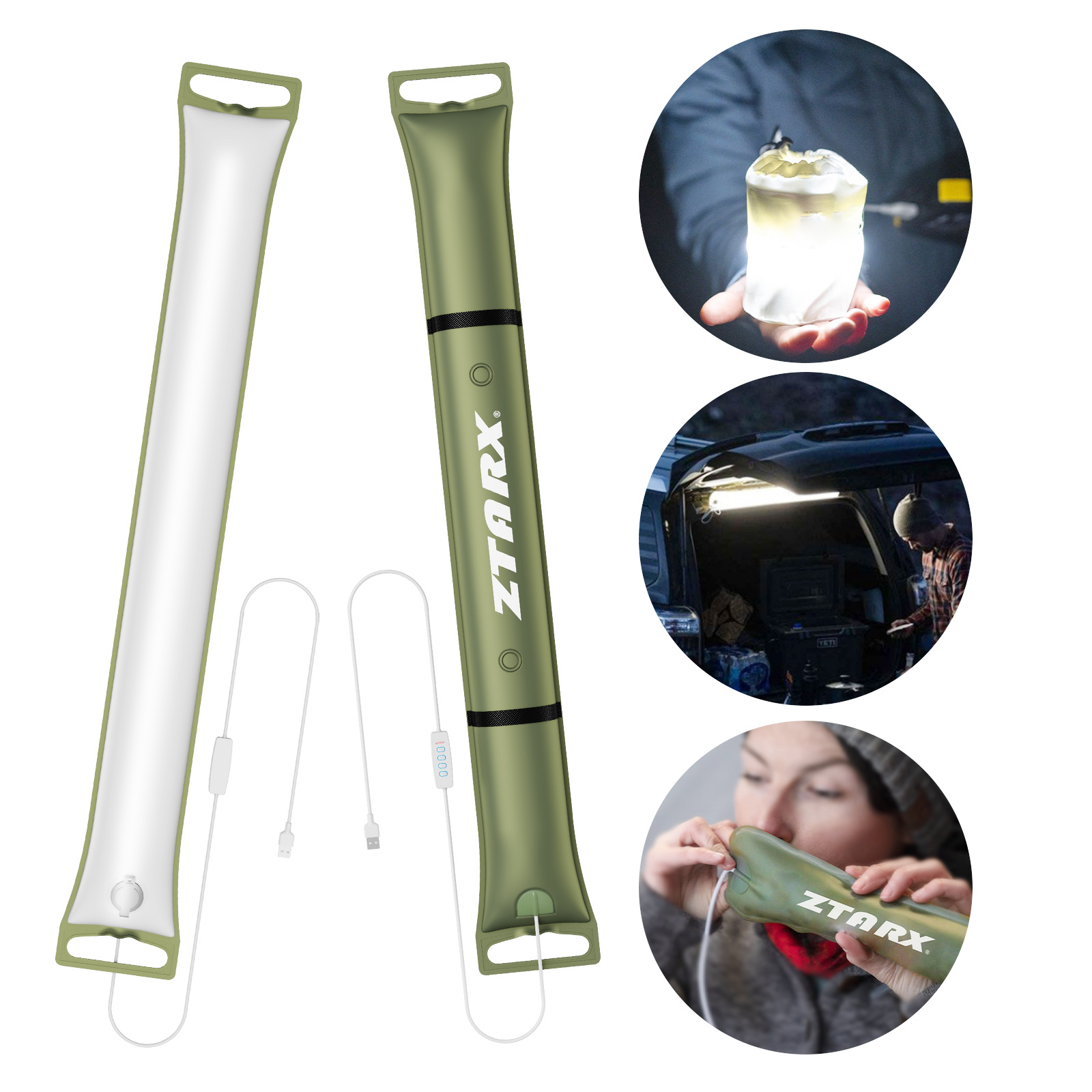 ZTARX patented outdoor folding inflatable camping lamp, solar inflatable lamp, waterproof magnetic suction column, supplementary light rod lamp pic 6