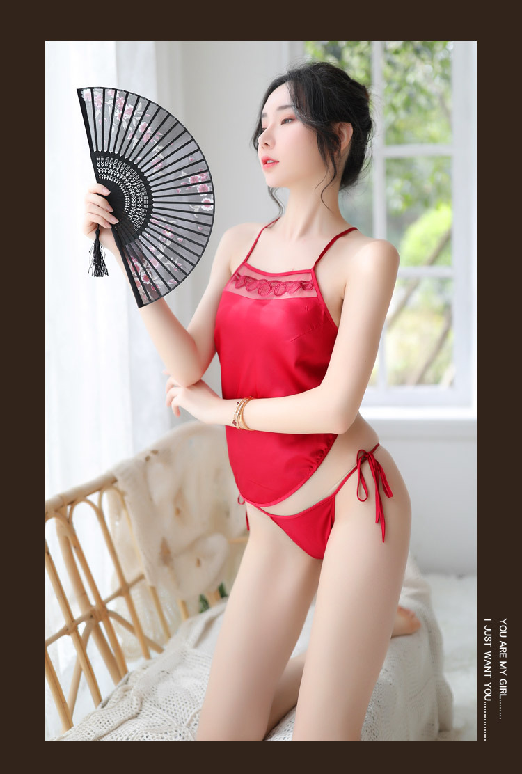 情趣内衣女刺绣绑带式古典民国性感睡衣火辣诱惑分体肚兜详情14