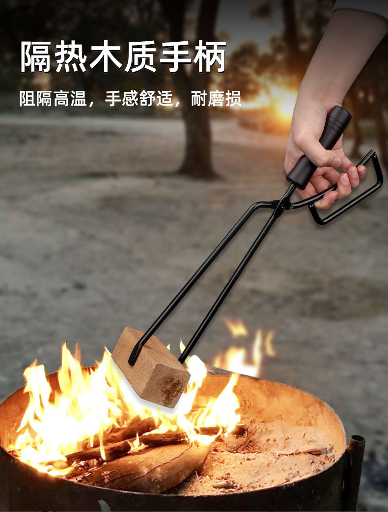 烧烤碳夹子BBQ防烫烧烤夹子木炭夹跨境热采鸭嘴火钳夹套详情4