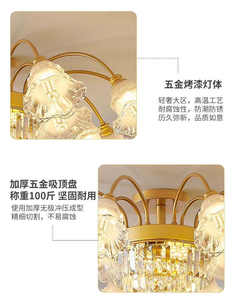新款欧式客厅吊灯轻奢水晶灯美式大厅客厅灯家用简约餐厅卧室灯具详情5