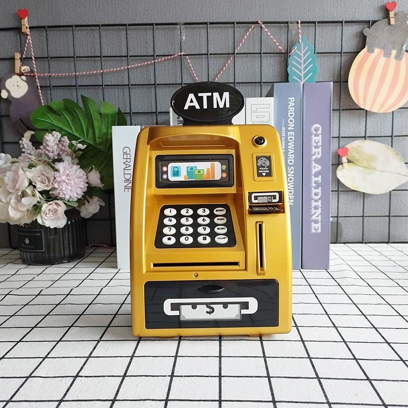 新款英文存钱罐创意儿童迷你保险柜卡通密码卷币储蓄罐详情5