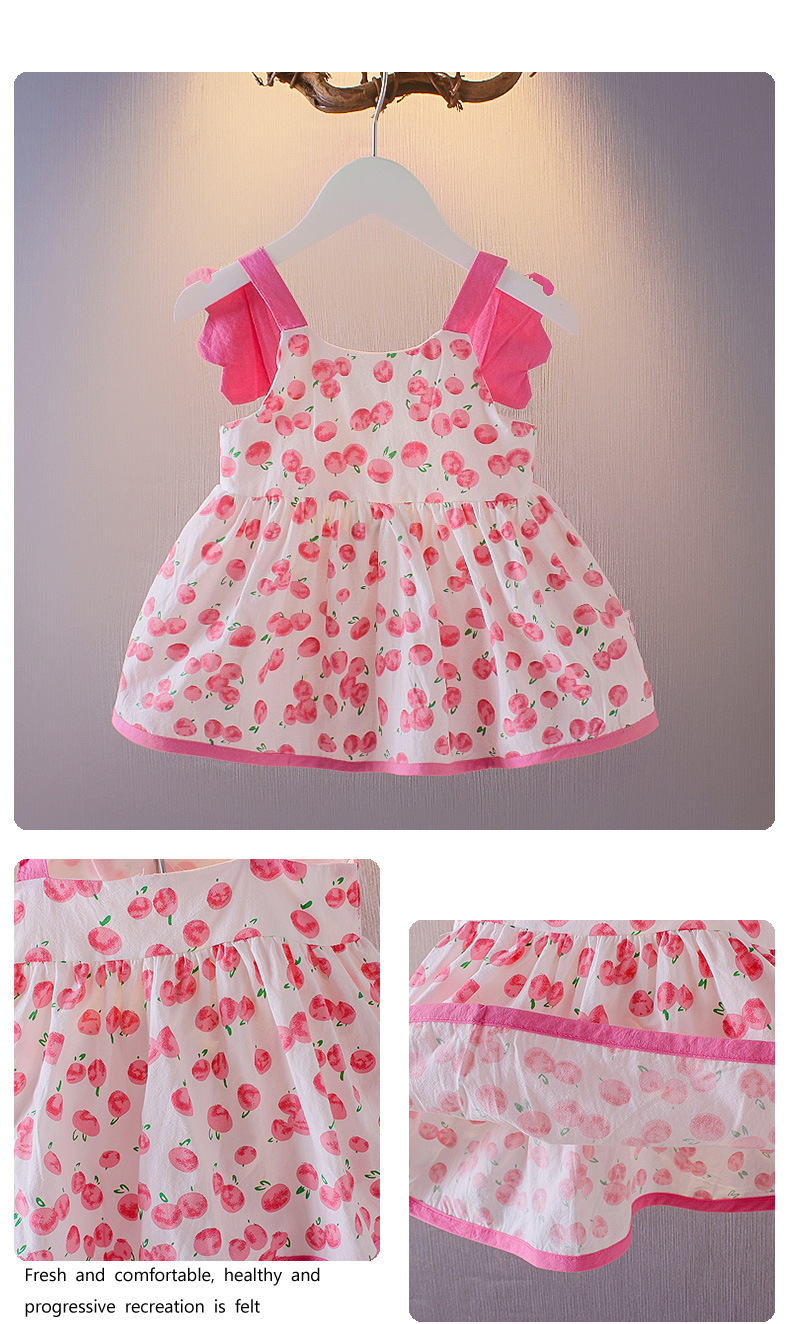 A free shipping summer dress for girls, a stylish Korean-style baby princess dress, a summer halter dress, a one-year-old baby dress pic 28