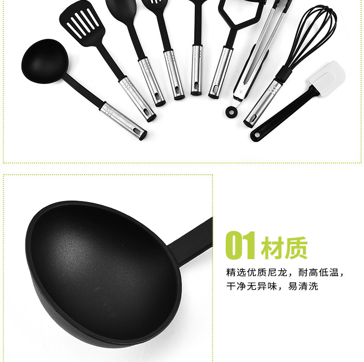 Wholesale nylon stainless steel household kitchenware, cooking spatulas and spoons, cooking utensils, complete sets of kitchen tools for cooking pic 20