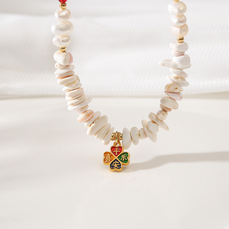 平安喜乐女王贝红锆石天然珍珠百搭手链小众轻奢手镯闺蜜学生手饰详情6