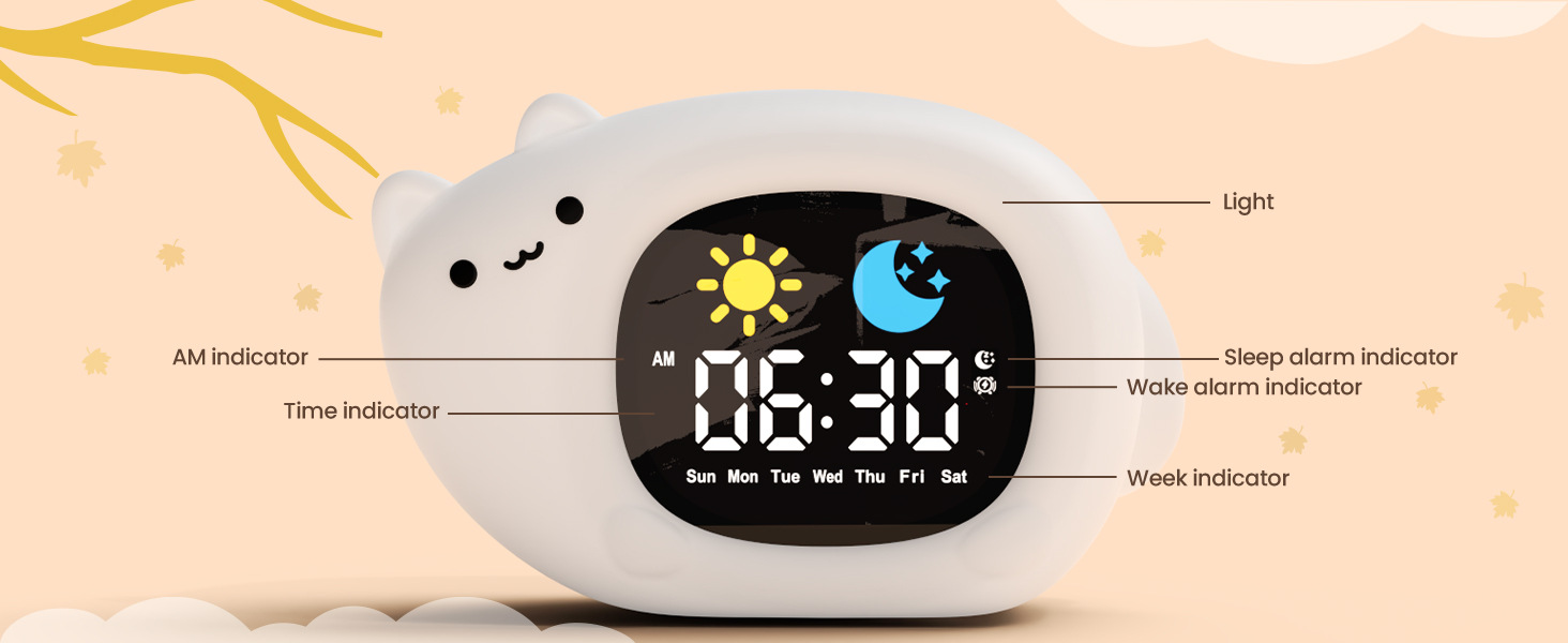 Cross-border Amazon best-selling trend products: alarm clock, breathing light, white noise sleep device, silicone night light, patting light pic 8
