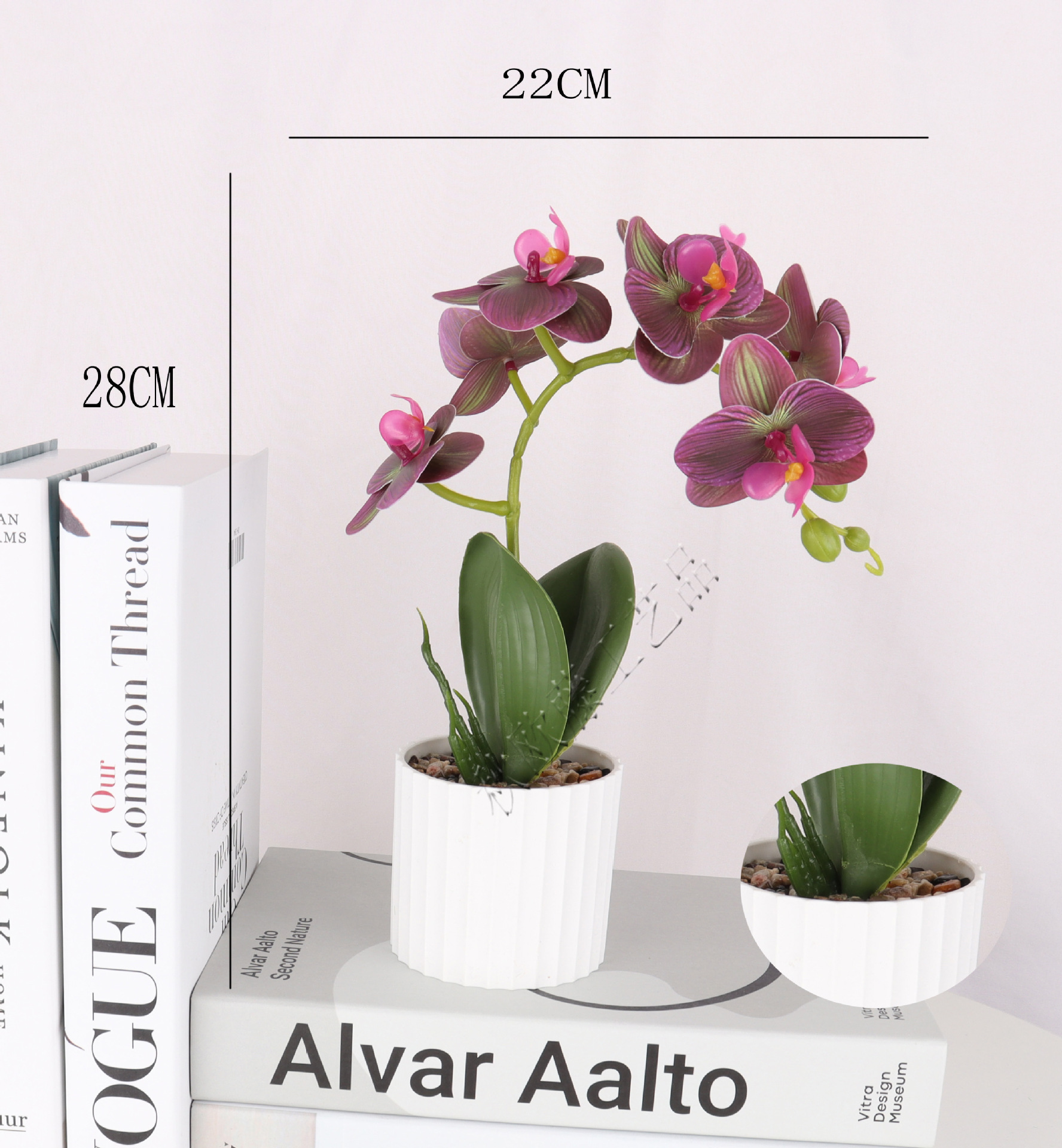 3D simulation Phalaenopsis 5-head potted plants/simulation bonsai/simulation flower creative interior small ornaments/Amazon factory direct pic 3