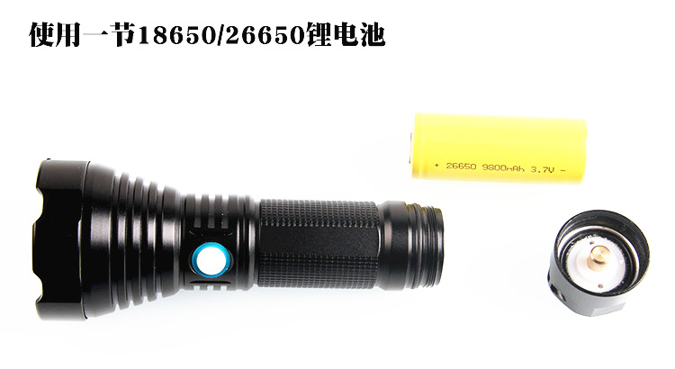 T40强光手电筒 铝合金跨境远射防水充电18650款P70超亮户外探照灯 pic 11