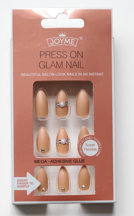 24 piezas acabadas uñas parches adhesivos adhesivos traseros transfronterizos europa y américa parches de uñas falsas bandas de diamantes nupcias uñas parches de uñas color de la piel rojo pic 33