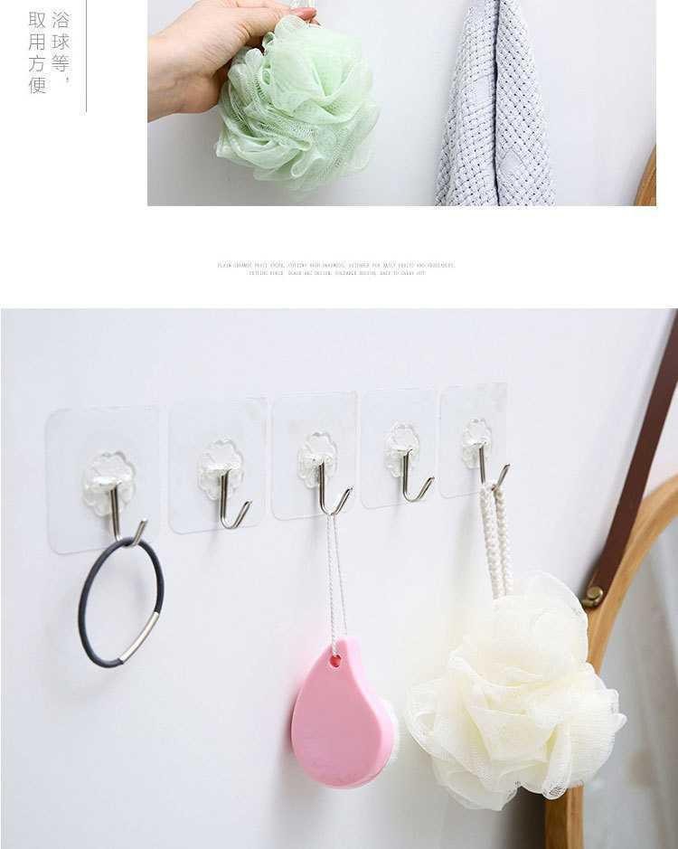 免打孔透明挂钩多功能家用墙上无痕粘钩厨房卫生间门后强力挂钩详情8
