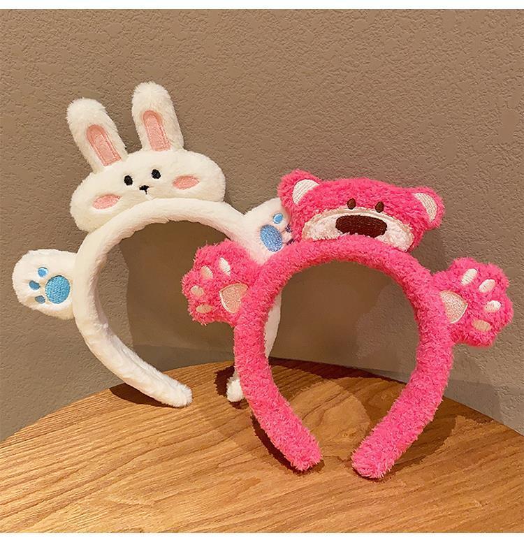 卡通可爱立体草莓熊洗脸专用发箍女网红敷面膜洗脸头箍发捆发卡详情6