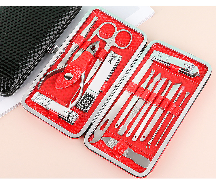 Large 16-piece beauty set, fashionable and portable nail clipper set, multi-functional nail trimming, nail knife and nail clipper set pic 5