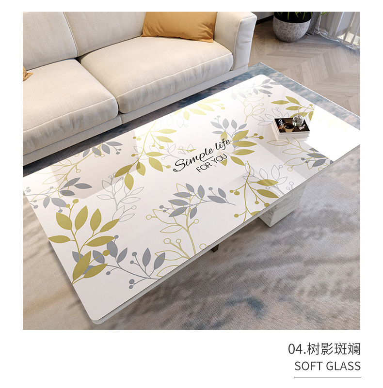 Jianwei pvc leather printed tablecloth, Nordic modern, simple, fashionable, elegant and high-end, waterproof, oil-proof, no-wash, heat-resistant, coffee table and dining table mat, plastic household tablecloth pic 4