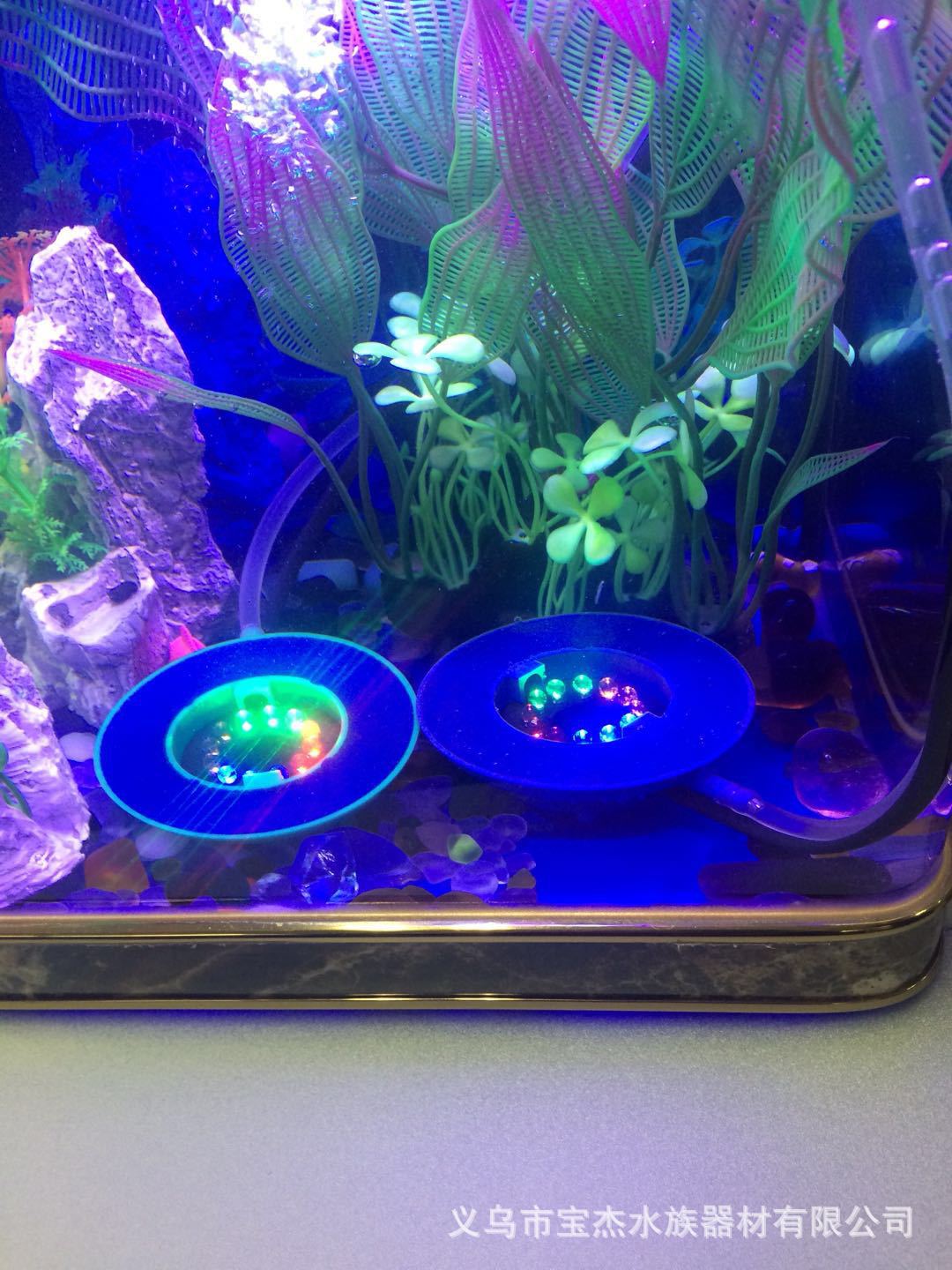 Aquarium LED seven-color gas stone oxygen-increasing light, aquarium gas stone with light, fish tank stone, landscape stone pic 19