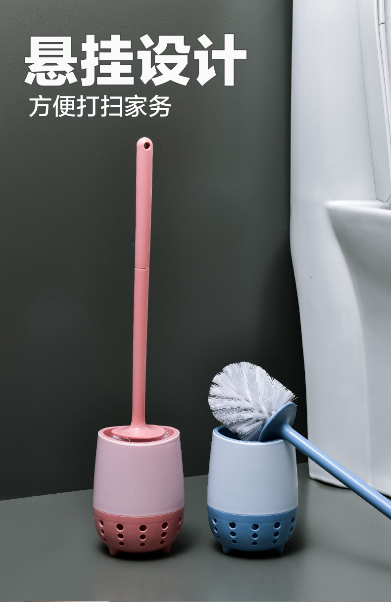 Creative toilet brush set, wall-mounted without dead corners, no need for drilling, household bathroom toilet brush, no dead corners cleaning brush pic 10