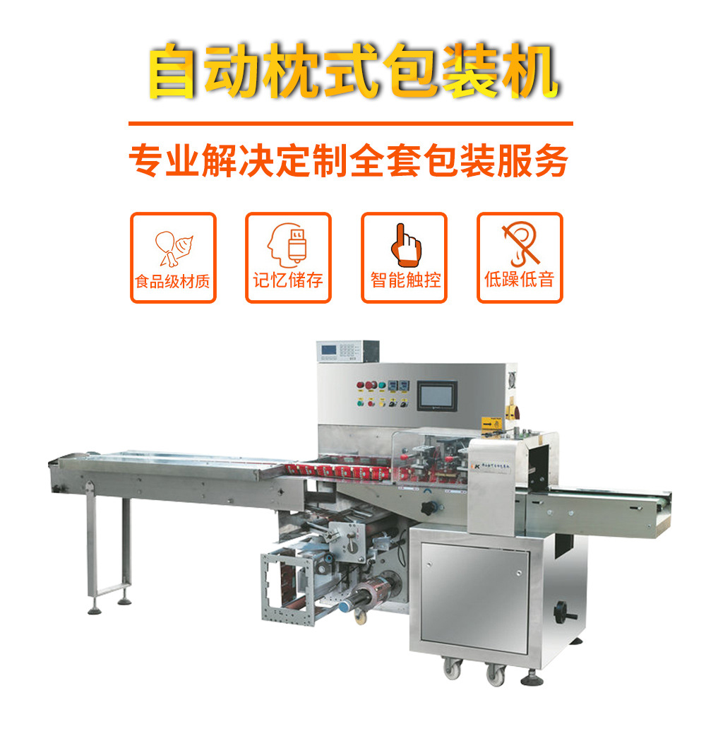 全自动三伺服多功能枕式包装制作机水果蔬菜生鲜熟食类包装机厂家详情1