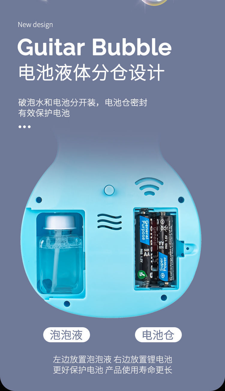网红儿童泡泡机小提琴吉他少女心全自动灯光音乐男女孩泡泡枪玩具详情5