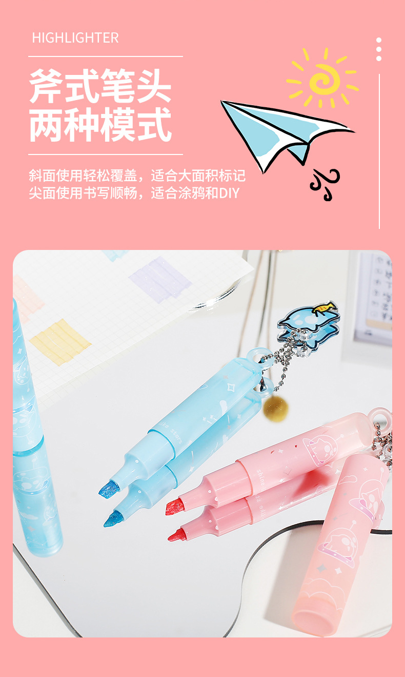 Blaster flash highlighter soft eye guard pen softhead sparkle pen estudiante marcadores destacados graffiti mano tienda highlighter fantasía star trip blaster flash highlighter flash highlighter pic 2