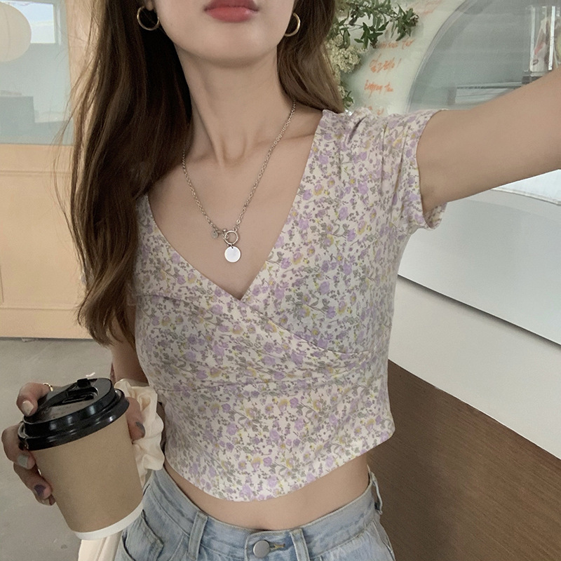 欧美跨境外贸批发纯欲复古印花v领吊带连衣裙女夏碎花吊带裙女装详情27