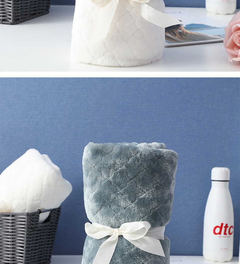 Flannel blanket, small winter single-person cover blanket, embroidered logo, office midday rest air conditioner, coral fleece nap blanket pic 28