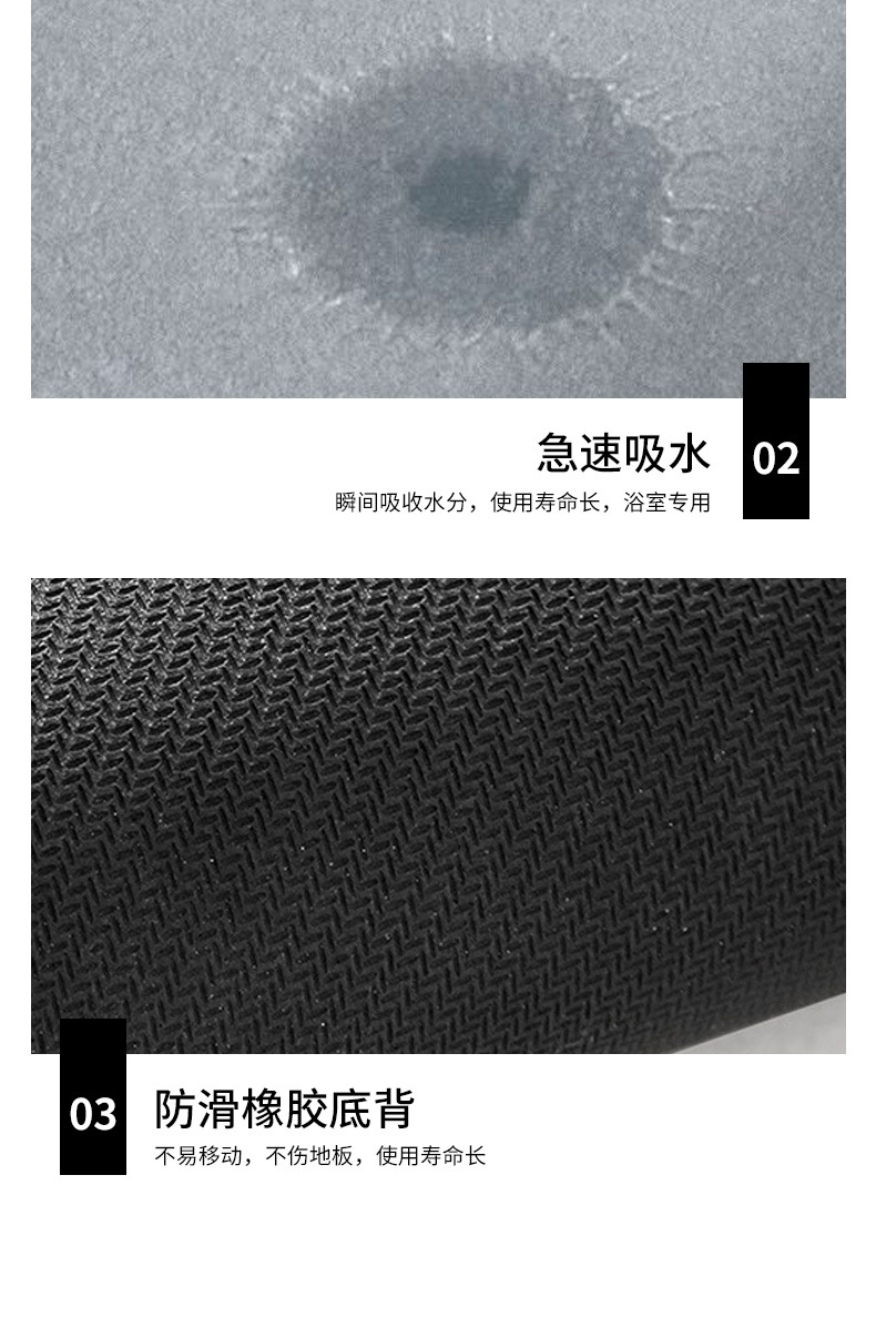 厨房地垫硅藻泥软垫免洗可擦洗地毯入户门垫进门防滑垫吸水脚垫详情12