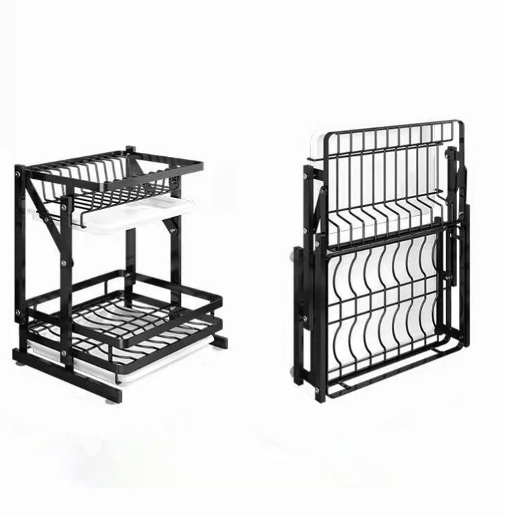 Double-layer bowl rack for kitchen storage pic 1