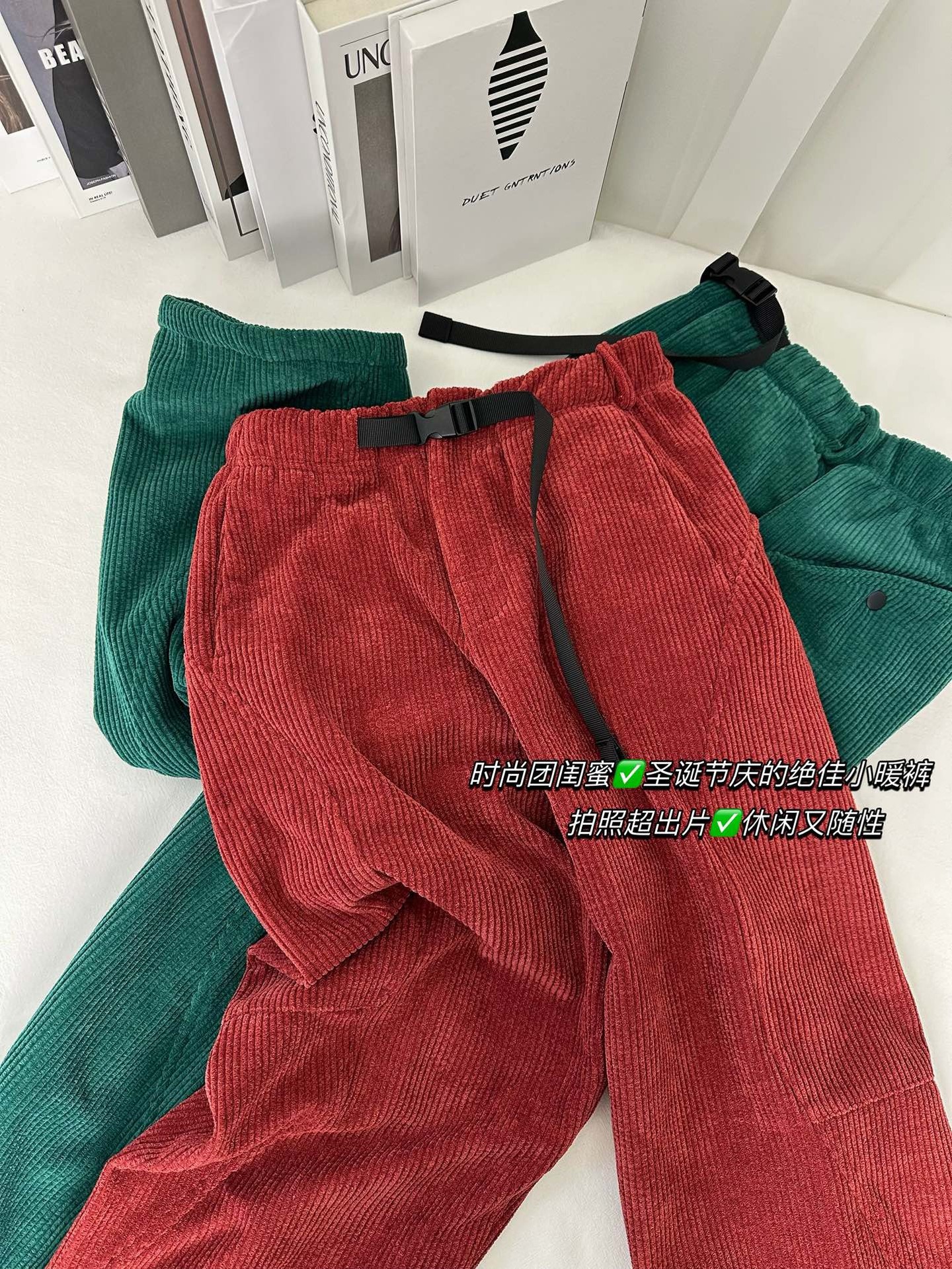 素然同款灯芯绒加绒女士宽松休闲裤素家同款高品质设计感小暖裤详情7