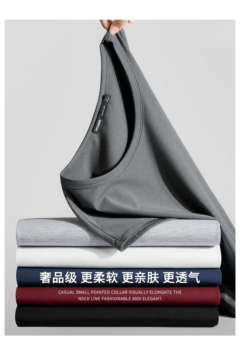 冰丝感莫代尔背心男士夏季薄款坎肩运动健身跨栏速干内穿无袖t恤详情7