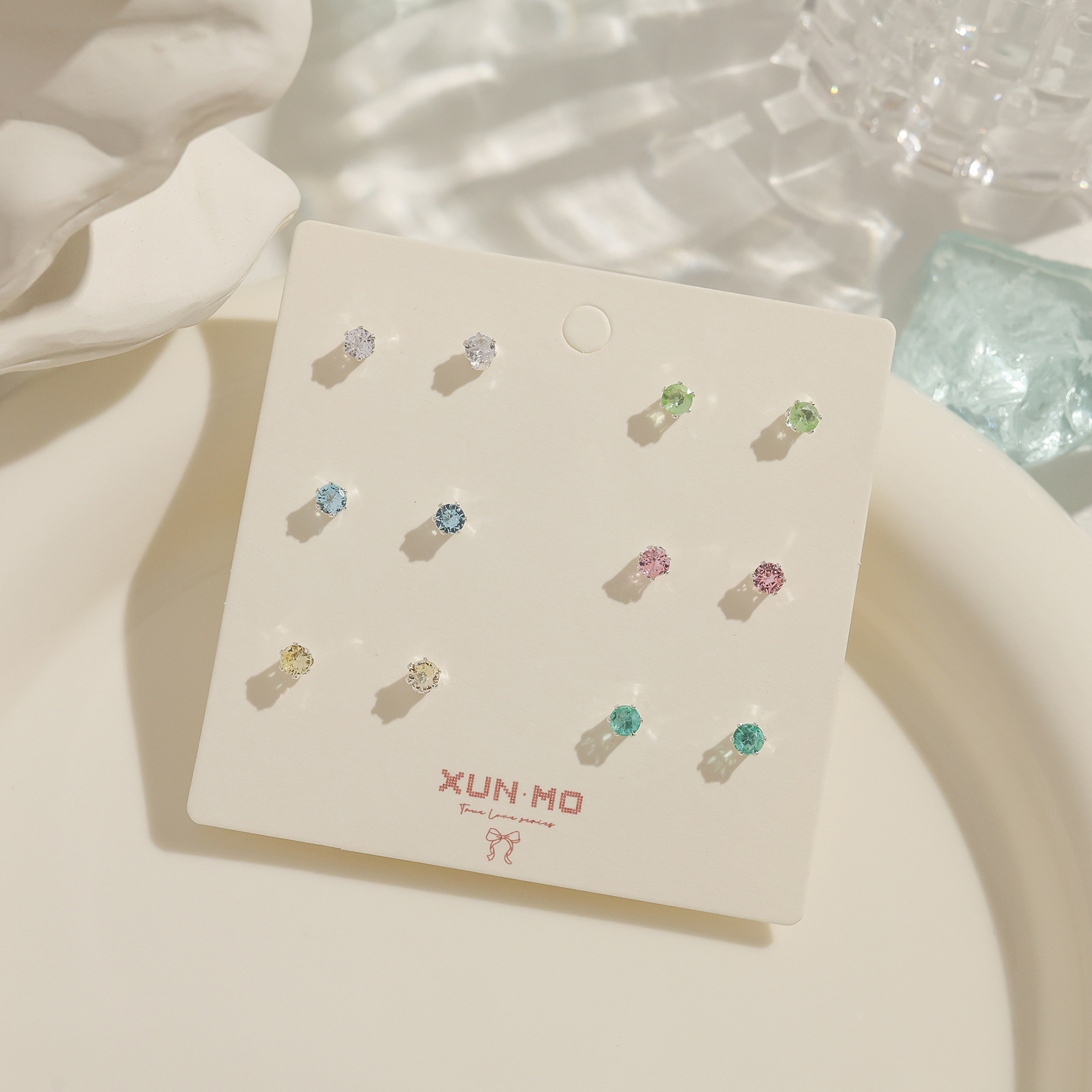 Silver needle zircon stud earrings for women, simple inlaid with water diamonds, super sparkling ear bone stud, moisture-nourishing ear holes, no need to remove earrings for sleeping, wholesale pic 23