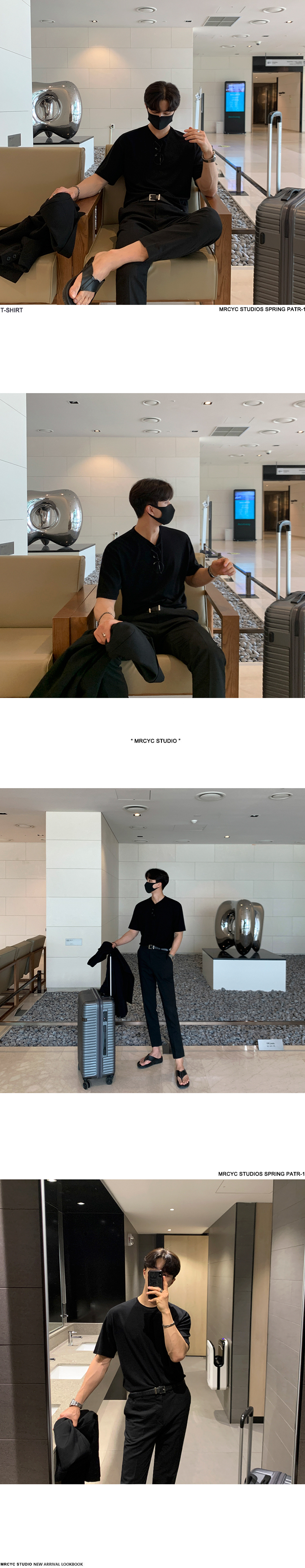 MYQ短袖T恤男士夏季宽松韩版潮流高级感纯棉百搭五分袖纯色体恤详情13