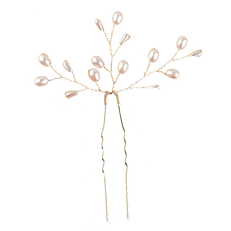 盘头发饰品新娘头饰发插针发簪子头花盘发配饰伴娘发型u型夹发卡详情10