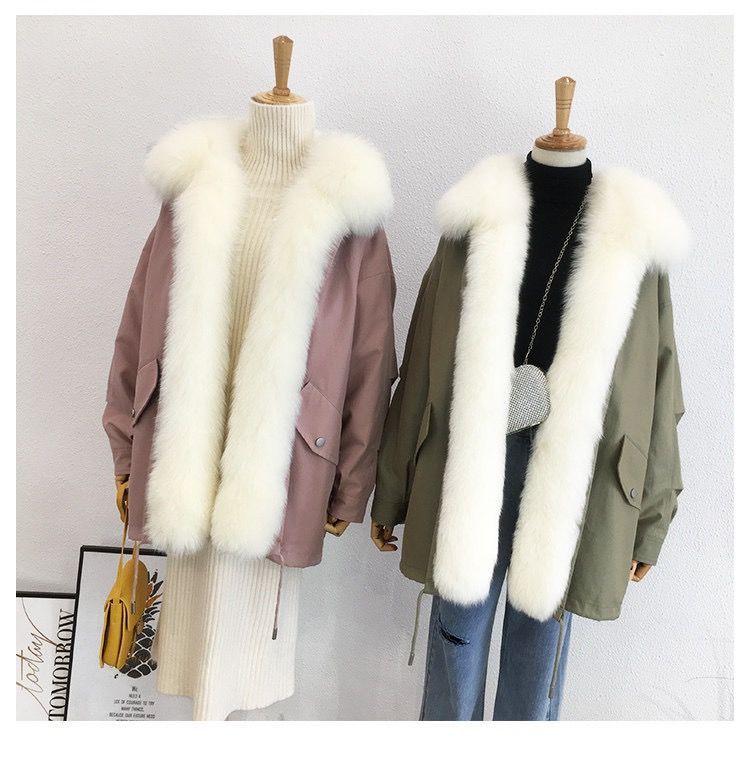狐狸毛派克服女真毛中长款皮草皮毛一体棉服女2020新款冬季厚外套详情2
