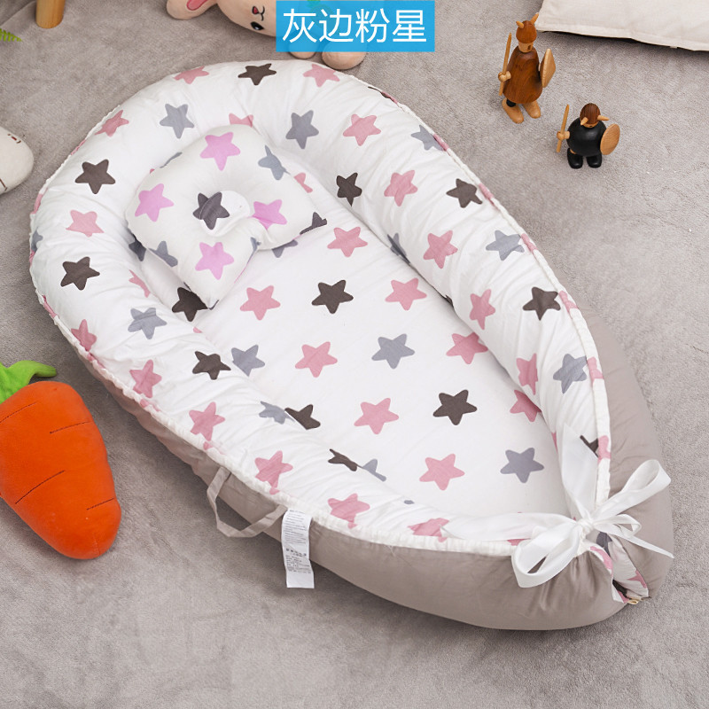 Cross-border exclusive folding, detachable and washable portable anti-pressure crib, midbed bionic fully detachable baby pillow crib pic 52