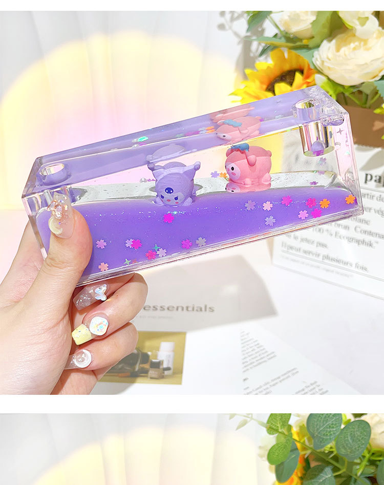 创意入油双漂公仔长方形可爱流沙摆件液体漂浮桌面解压装饰礼品详情11