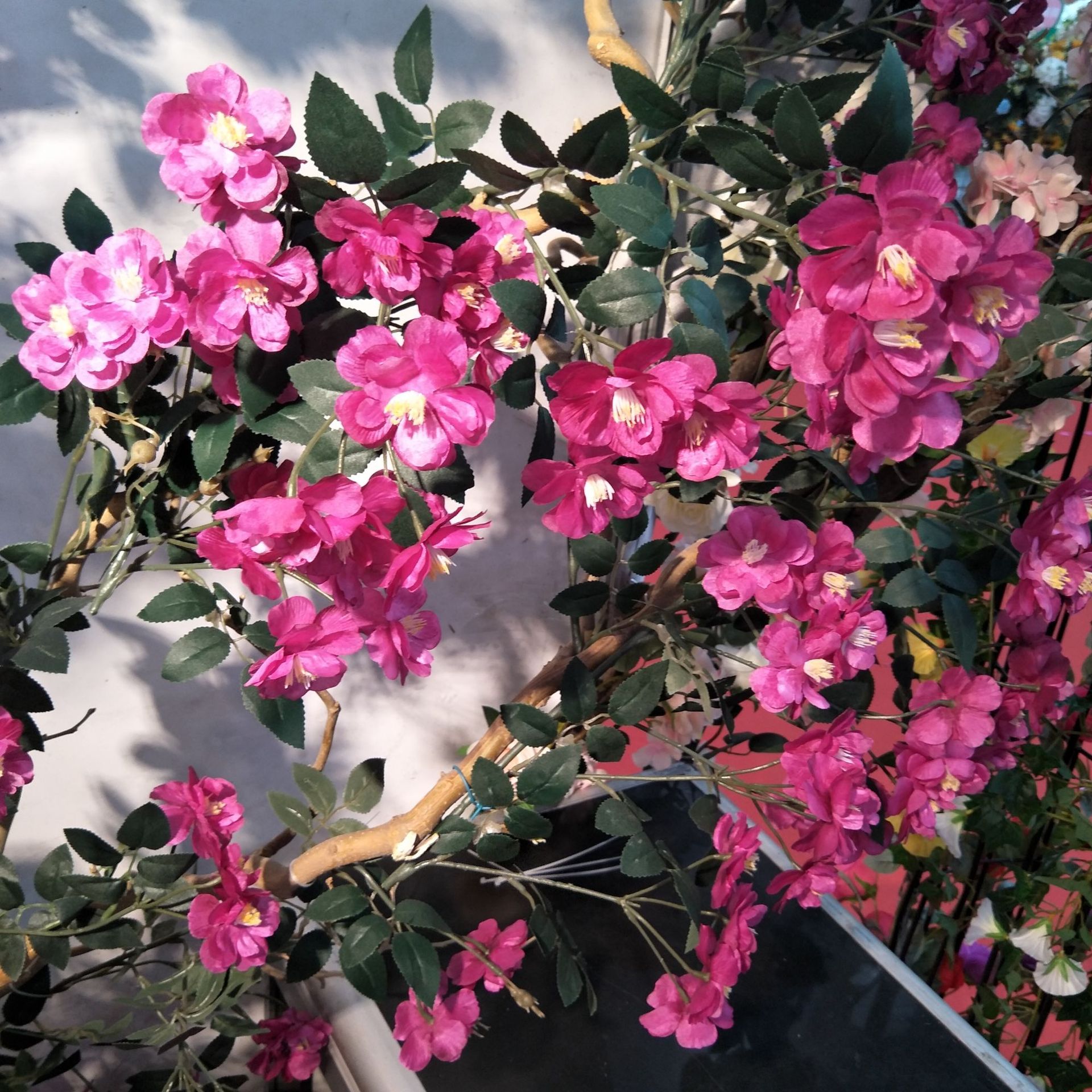 2-meter simulated extended rose flower strip, wedding decoration pipe, decorative flower, simulated vine, simulated flower, crape myrtle vine pic 4