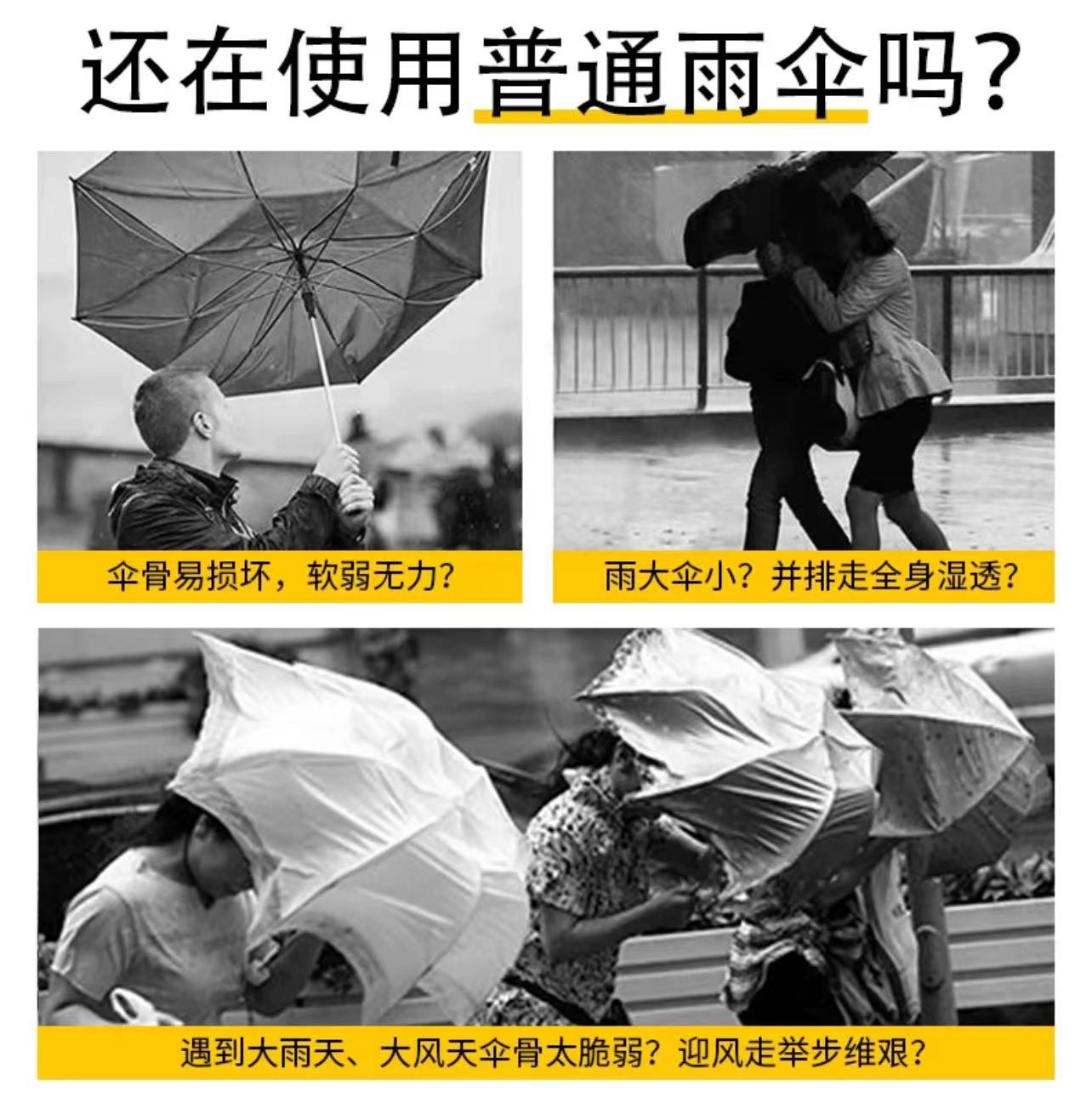 256骨全自动雨伞大号遮阳伞男黑胶加大加固抗风暴晴雨两用广告伞详情7