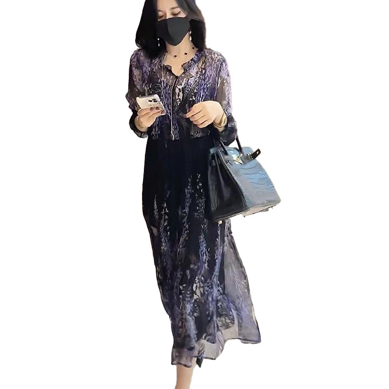 碎花连衣裙女2022夏季新款气质名媛高端轻薄大牌轻奢别致小众长裙详情5