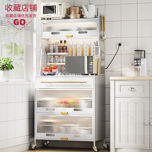 Mobile trolley, floor-standing, multi-level kitchen storage trolley, living room snack storage trolley, bathroom storage rack pic 9