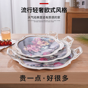 带脚茶具托盘金色大理石纹托盘茶盘仿瓷密胺茶具茶盘TRAY详情8