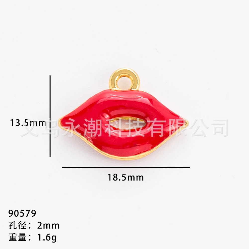 Yiwu Accessories Alloy DIY accessories Spring and Summer bestsellers Red lip earrings, earrings, necklaces, pendants, niche design styles pic 10