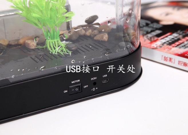 Creative desktop aquarium USB mini small ecological ornamental Golden Dragon fish acrylic fish tank manufacturer wholesale pic 17