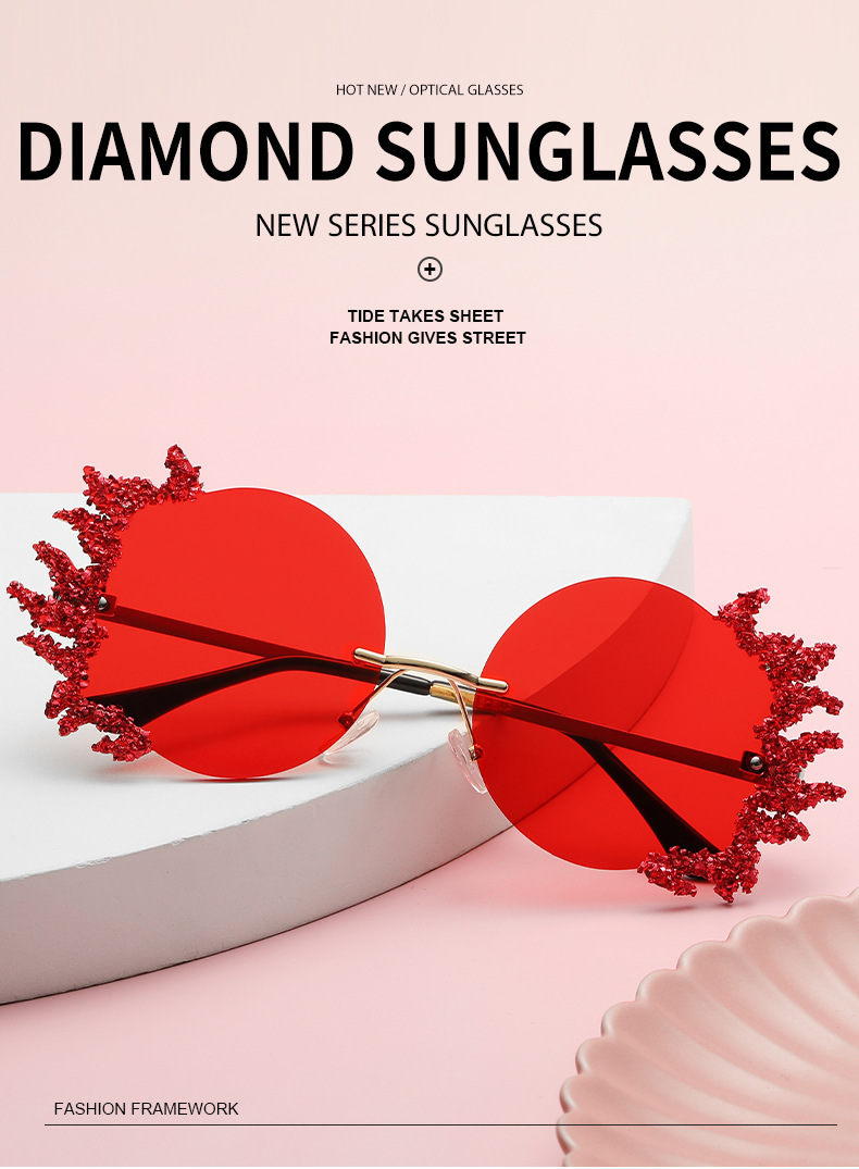 2023欧美大框架镶钻墨镜跨境潮流水晶钻石太阳眼镜户外防晒显瘦女详情1