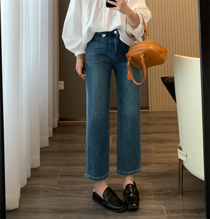 朵妮DN 莱赛尔亚麻360四面弹春夏亚麻透气高腰显瘦法棍裤牛仔裤女详情15