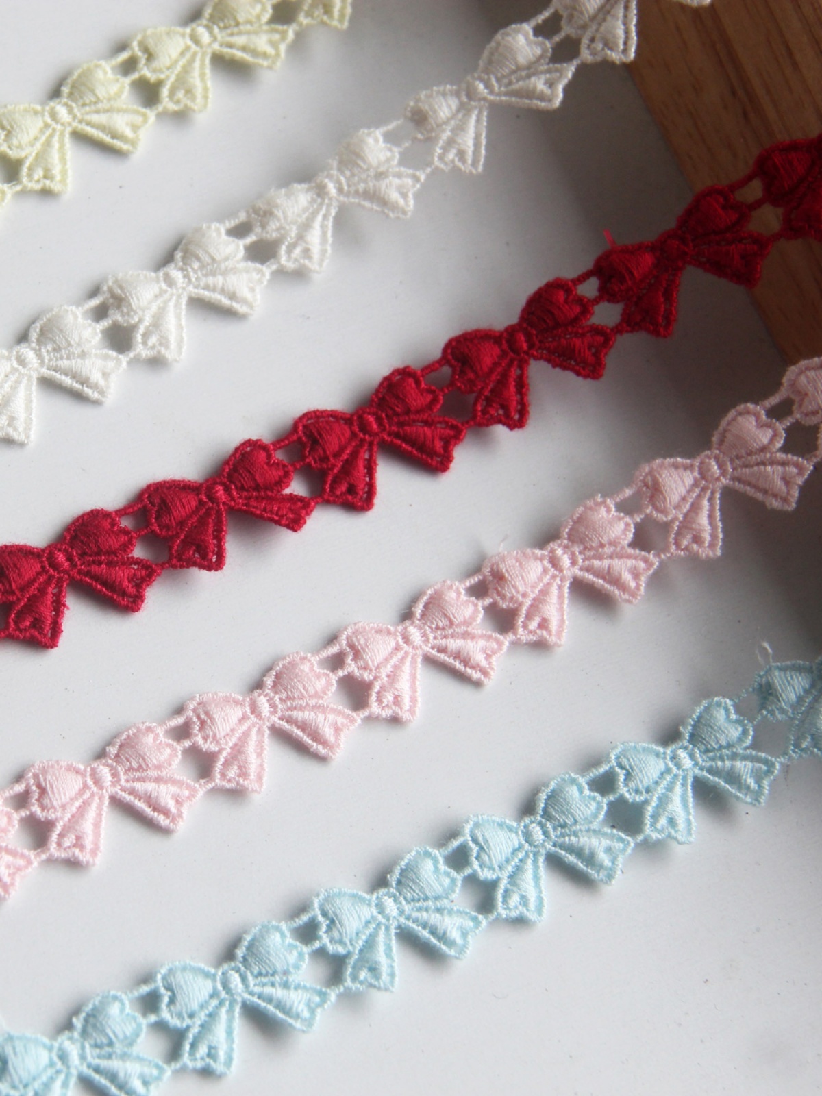 F16G3蕾丝花边手工DIY辅料 日版水溶 丝光棉 蝴蝶结 宽1cm工艺品详情4