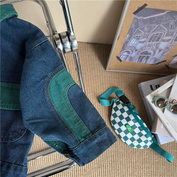 儿童牛仔外套春秋装男童洋气长袖开衫小宝宝春秋季新款拼色上衣潮详情7