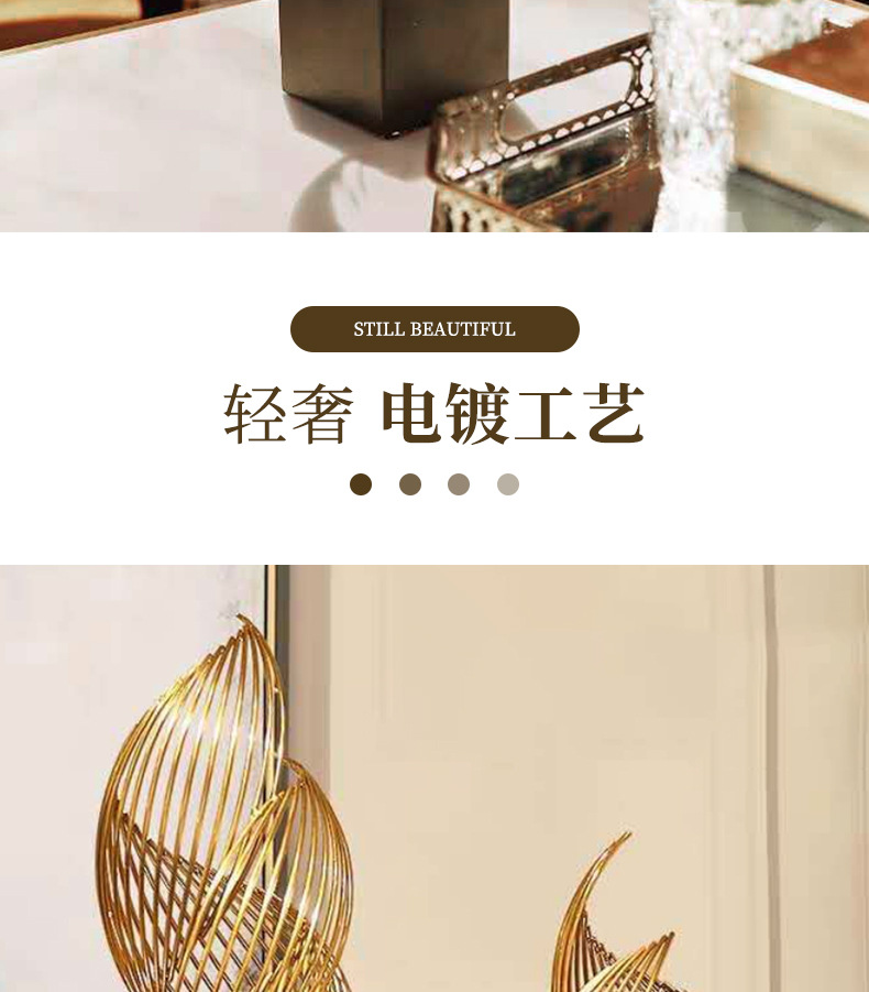 Customized creative TV cabinet ornaments, modern living room entrance metal ornaments, home decorations, and light luxury displays pic 2