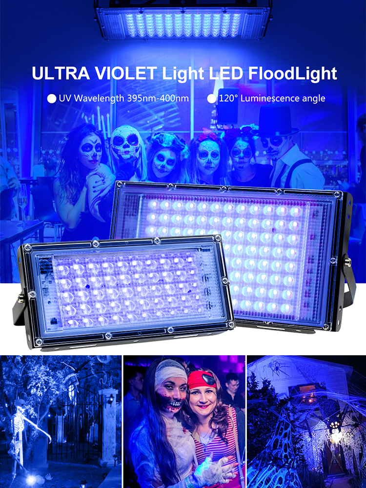 Cross-border 395nm ultraviolet floodlight, UV curing lamp, fluorescent Party stage light, black light drama performance light pic 1